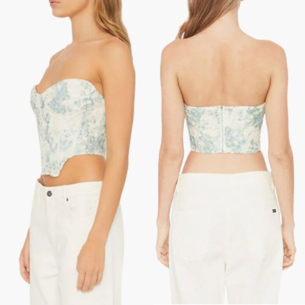 Bardot White and Blue Lila Bustier Top Size XS 51580